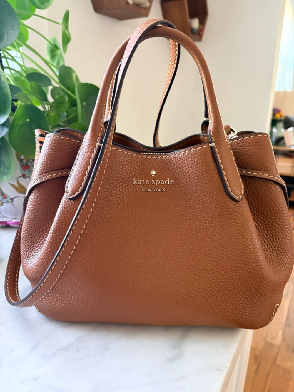 ***Gently Used*** kate spade New York Pebbled Leather Satchel in Chestnut Brown
